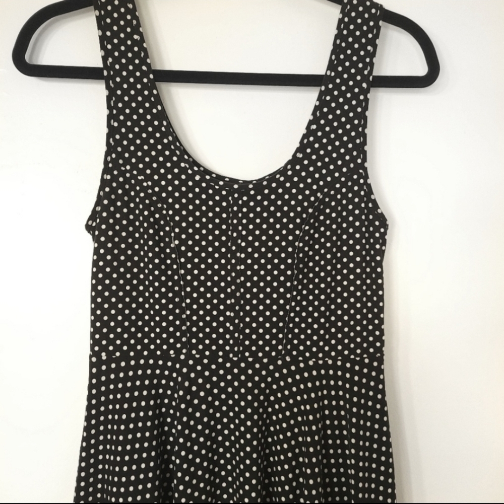 Free People Black and White Polka Dot Skater Dress Size SP - Picture 3 of 7